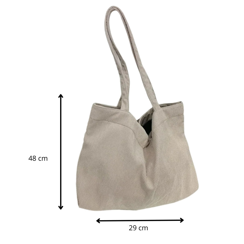 Cabas tote en velours côtelé