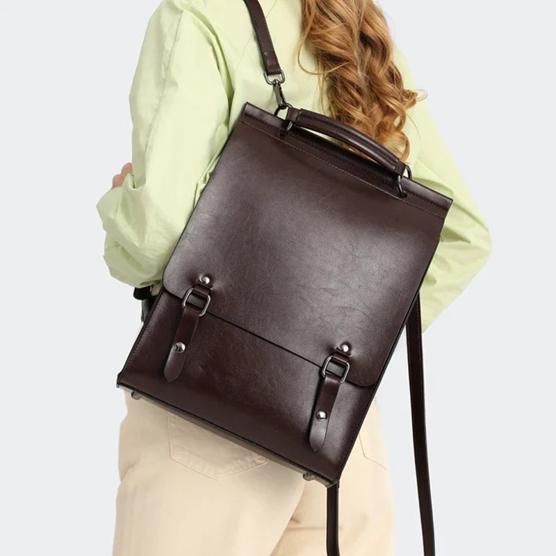 Cartable à dos au design vintage pour femme