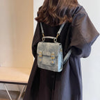 Cartable bleu féminin au design raffiné