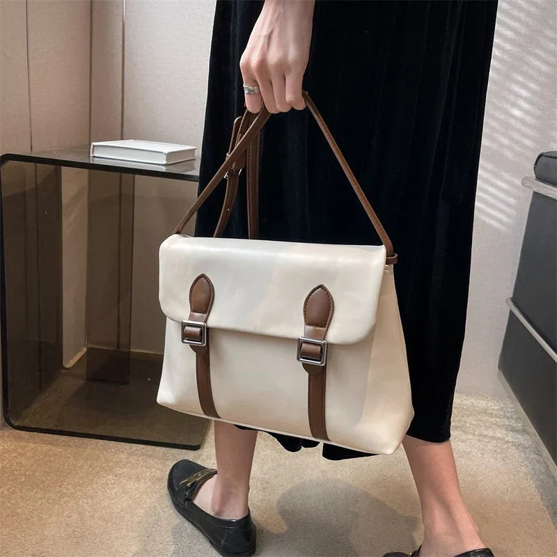 Cartable femme blanc de style vintage