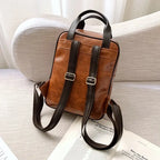 Cartable femme brun avec de multiples poches