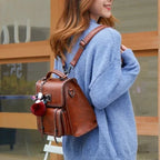 Cartable femme marron de style vintage