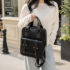 Cartable marron féminin avec plusieurs poches