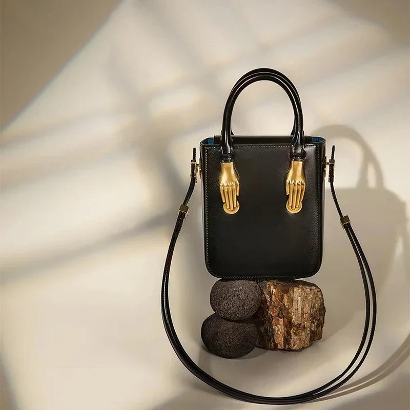 Élégant sac à main panier noir et original