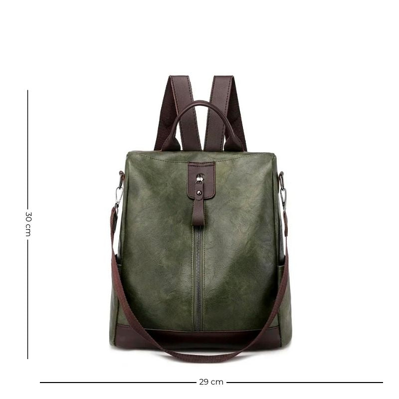 Élégant sac kaki pour femme à main et dos