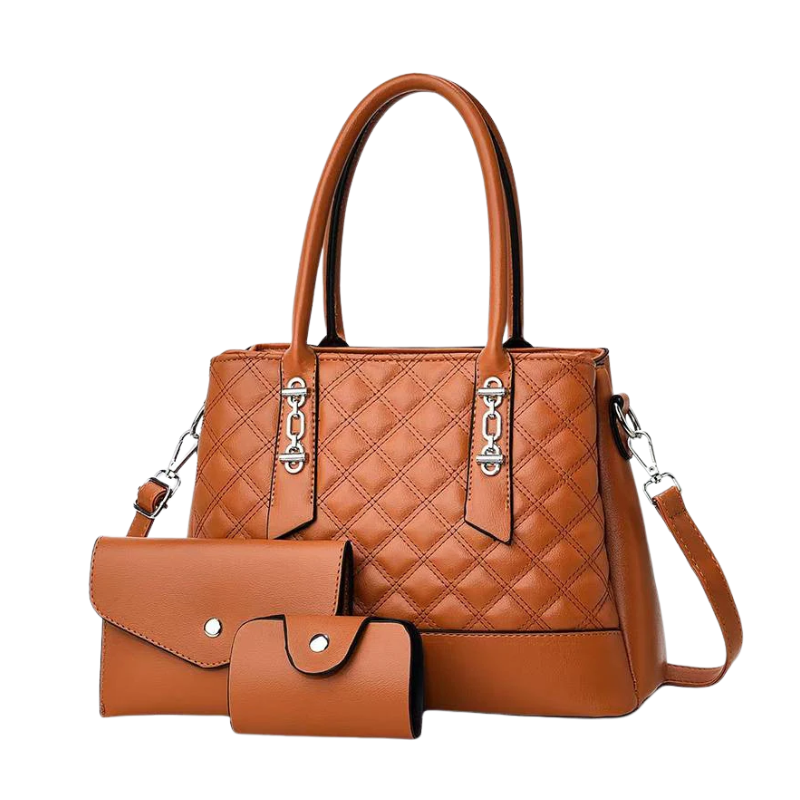 Ensemble assorti matelassé avec sac et portefeuille