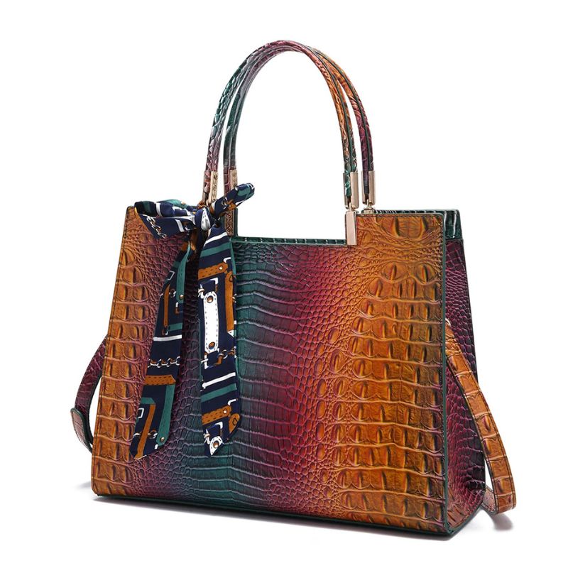 Ensemble de trois sacs design façon crocodile