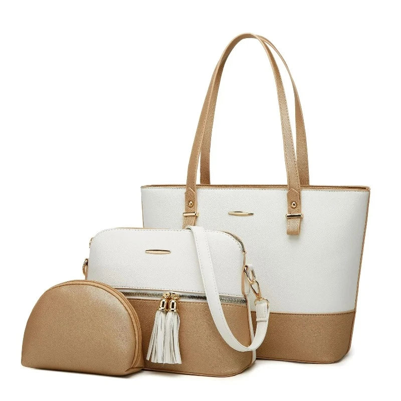 Ensemble sac cabas femme trois pièces
