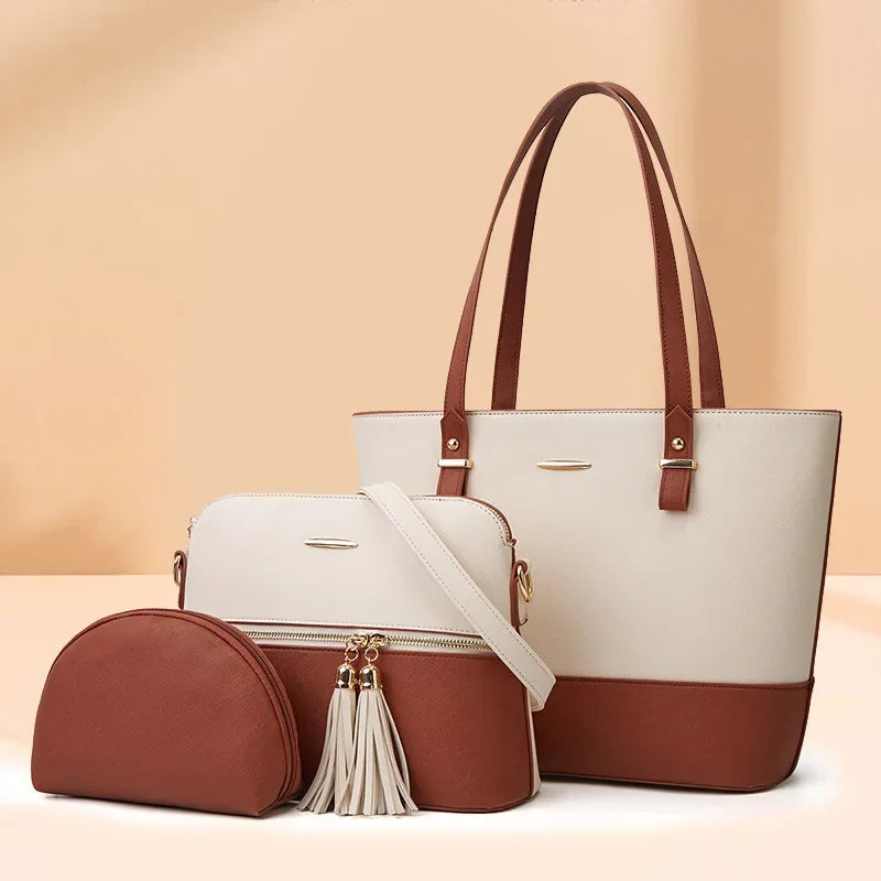 Ensemble trois pièces avec sac cabas femme