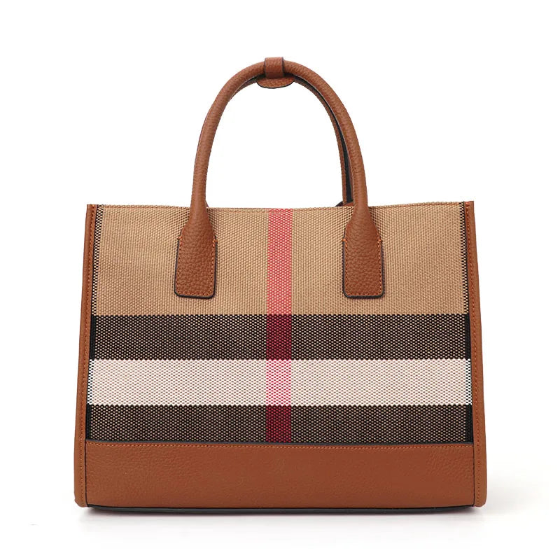 Fourre-tout élégant en simili et tissu à porter à la main