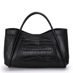 Grand sac à main noir en cuir pour femme