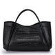 Große Schwarze Leder-Handtasche Für Damen