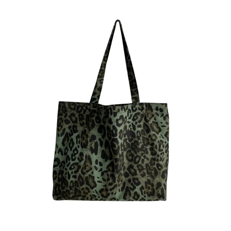 Grand sac à main vert léopard