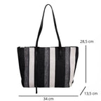 Grand sac cabas rayé en toile