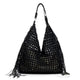Borsa Da Spiaggia Grande Nera Stile Boho