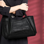 Grand sac noir pour femme en cuir