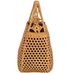Petit format de sac élégant en paille et bambou