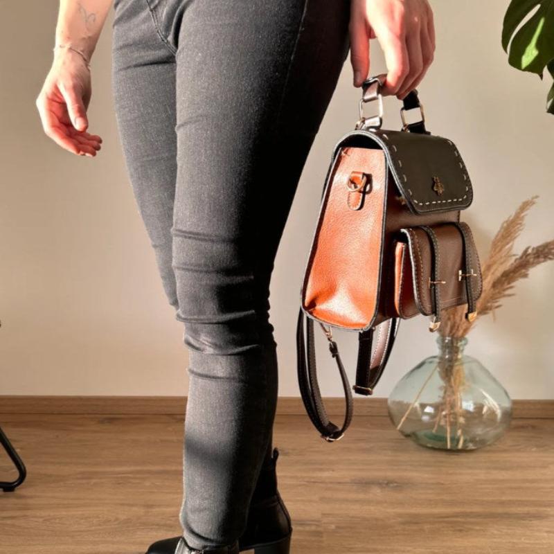 Petit sac à dos féminin de style vintage