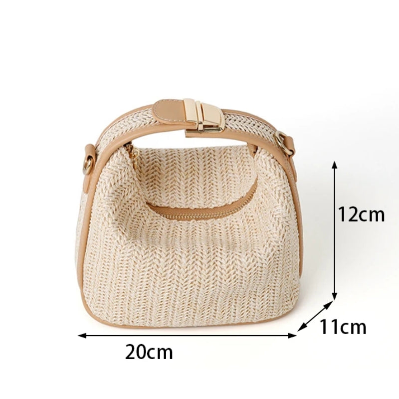 Petit sac de paille à porter à la main