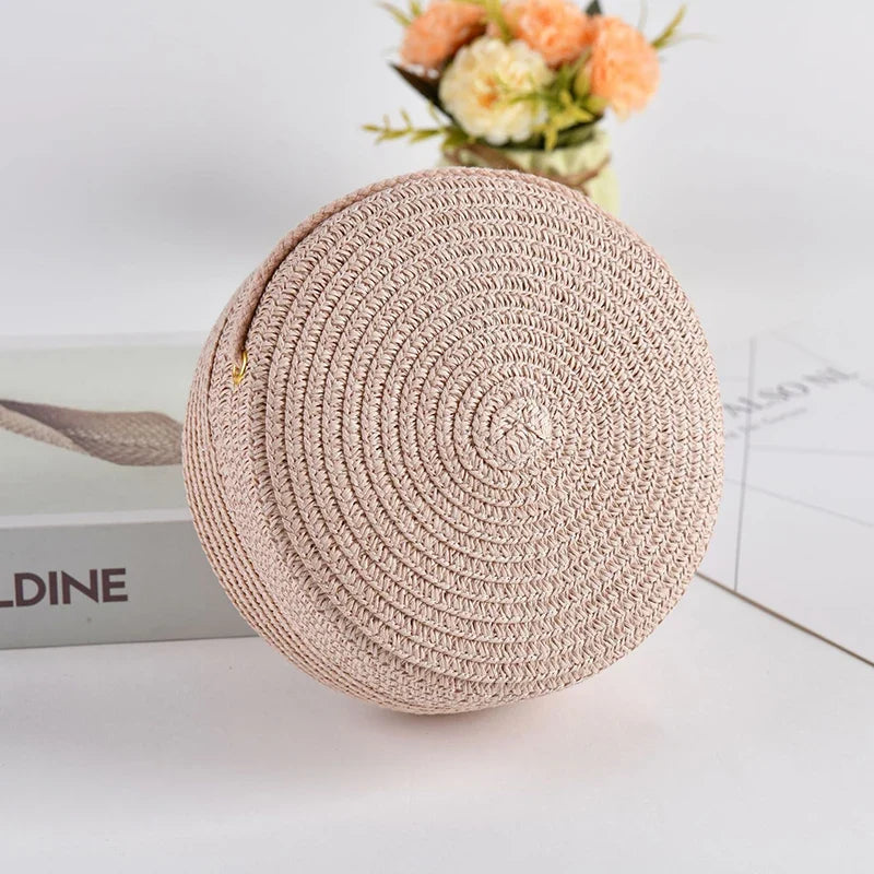 Petit sac rond en paille