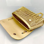Pochette à strass de couleur dorée pour soirée