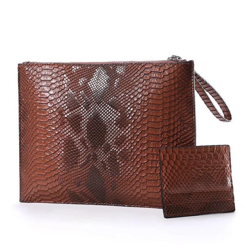 Pochette de soirée effet peau de serpent