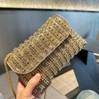 Pochette dorée à strass pour soirée
