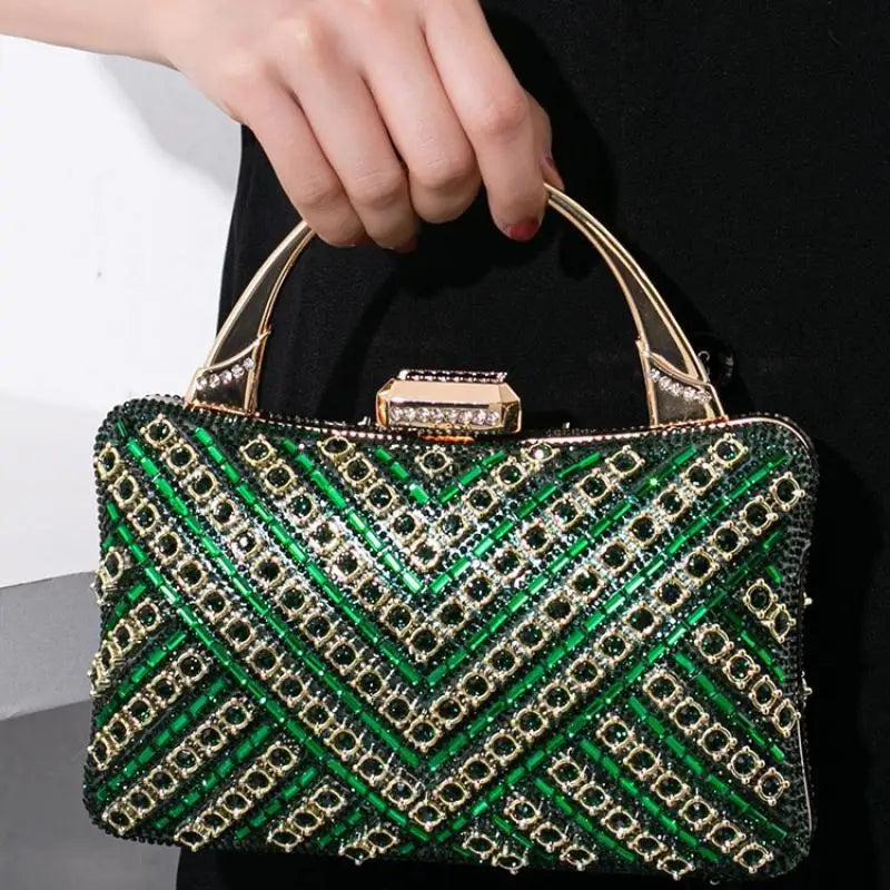 Pochette verte scintillante pour soirée