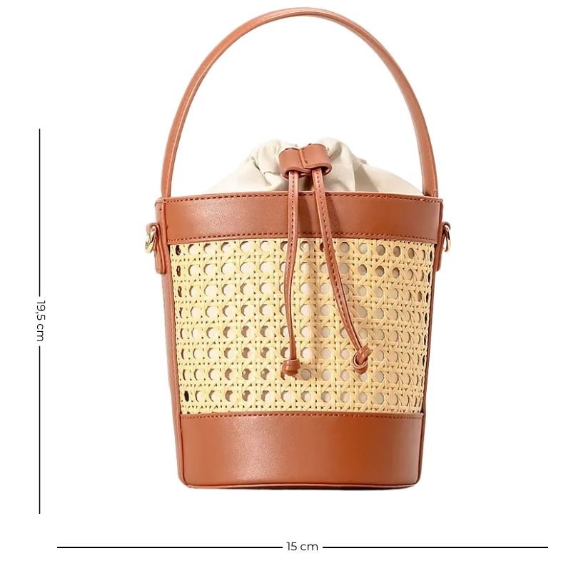 Sac à bandoulière design en rotin tressé