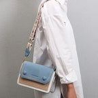 Sac à bandoulière façon cartable bicolore