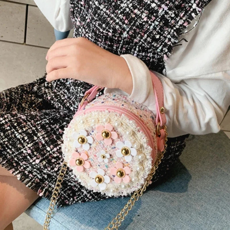 Sac à bandoulière fleuri pour fillette