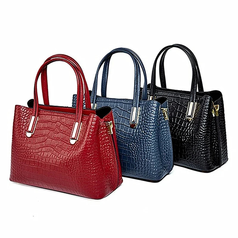 Sac à bandoulière glamour conçu en cuir effet croco
