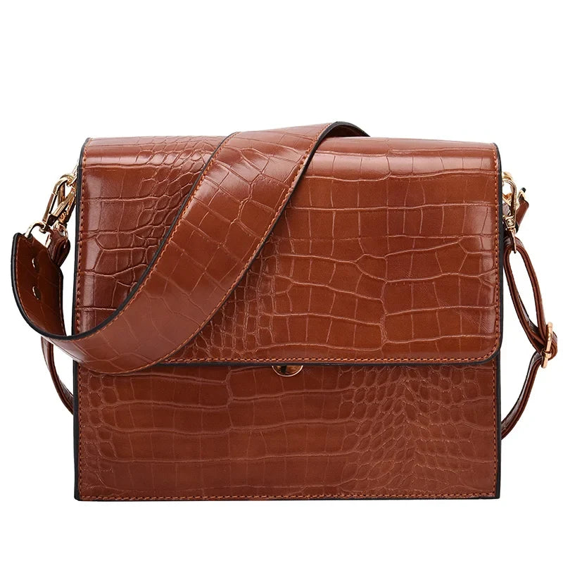 Sac à bandoulière imitation crocodile