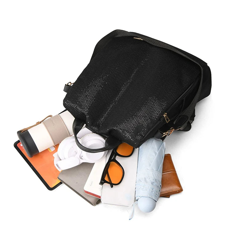 Sac à dos en toile, noir et pailleté