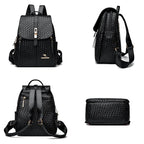 Sac à dos et à main femme en simili noir élégant