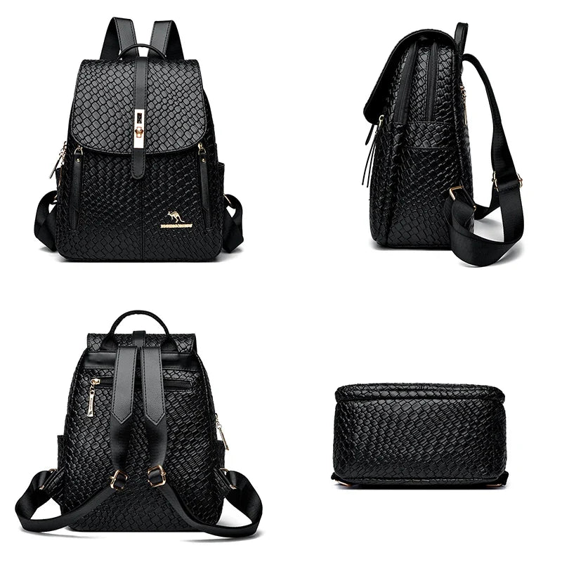 Sac à dos et à main femme en simili noir élégant