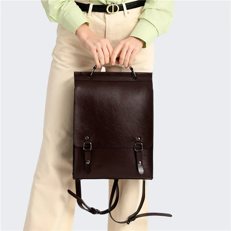Sac à dos féminin style cartable vintage