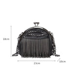 Sac à frange de couleur noire