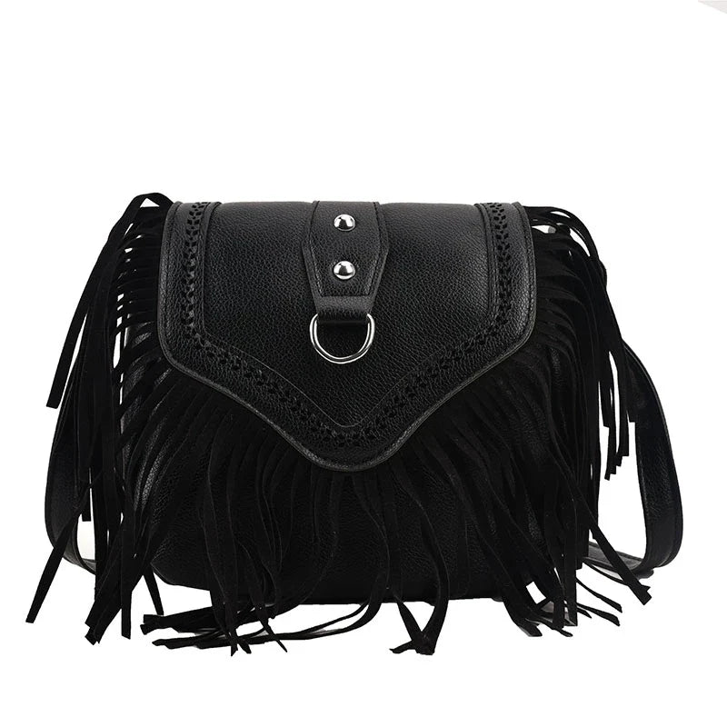 Sac à franges façon besace