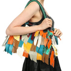Sac à franges multicolore pour la main