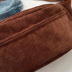 Sac à la taille femme en velours côtelé marron