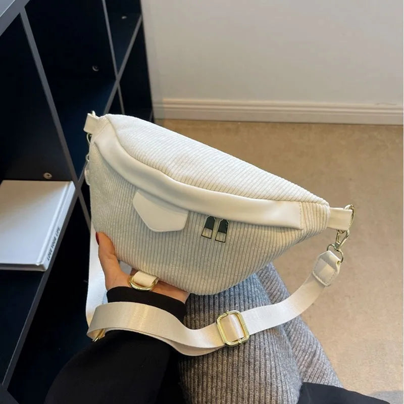 Sac à la taille femme en velours rayé