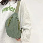 Sac à la taille femme en velours vert doux
