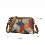 Sac à main à bandoulière ajustable au motif géométrique