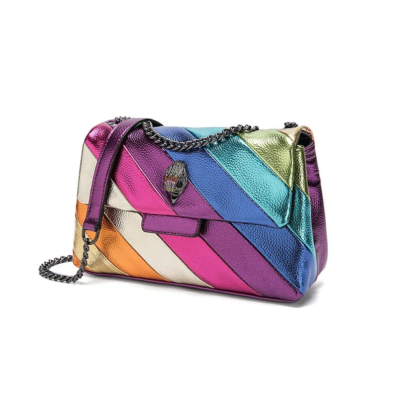Sac à main à bandoulière multicolore et raffiné