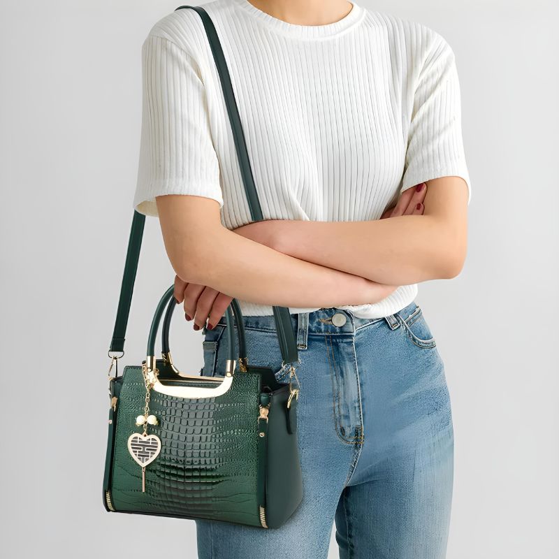 Sac à main à effet croco
