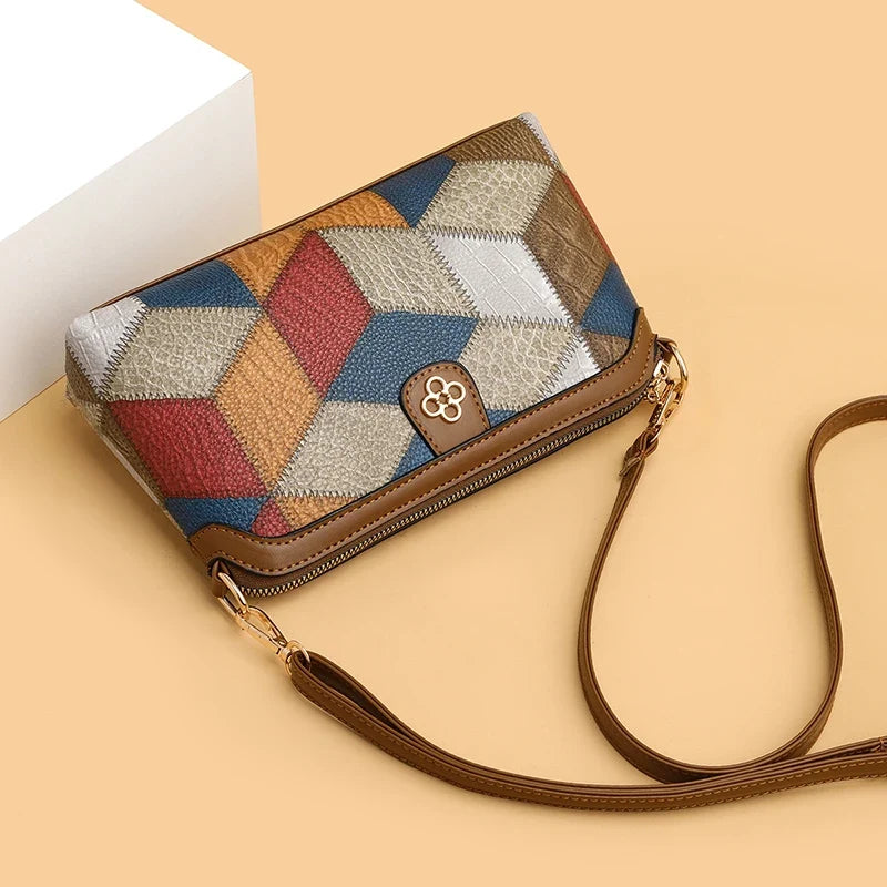 Sac à main à motif géométrique et sangle ajustable