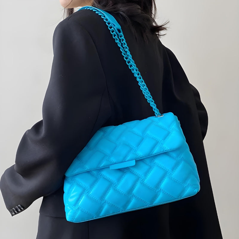 Sac à main au motif matelassé et chaîne