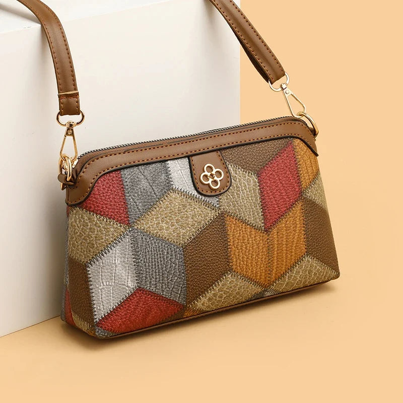 Sac à main avec dessins géométriques et bandoulière ajustable