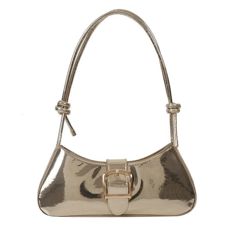 Sac à main baguette au style contemporain métallisé